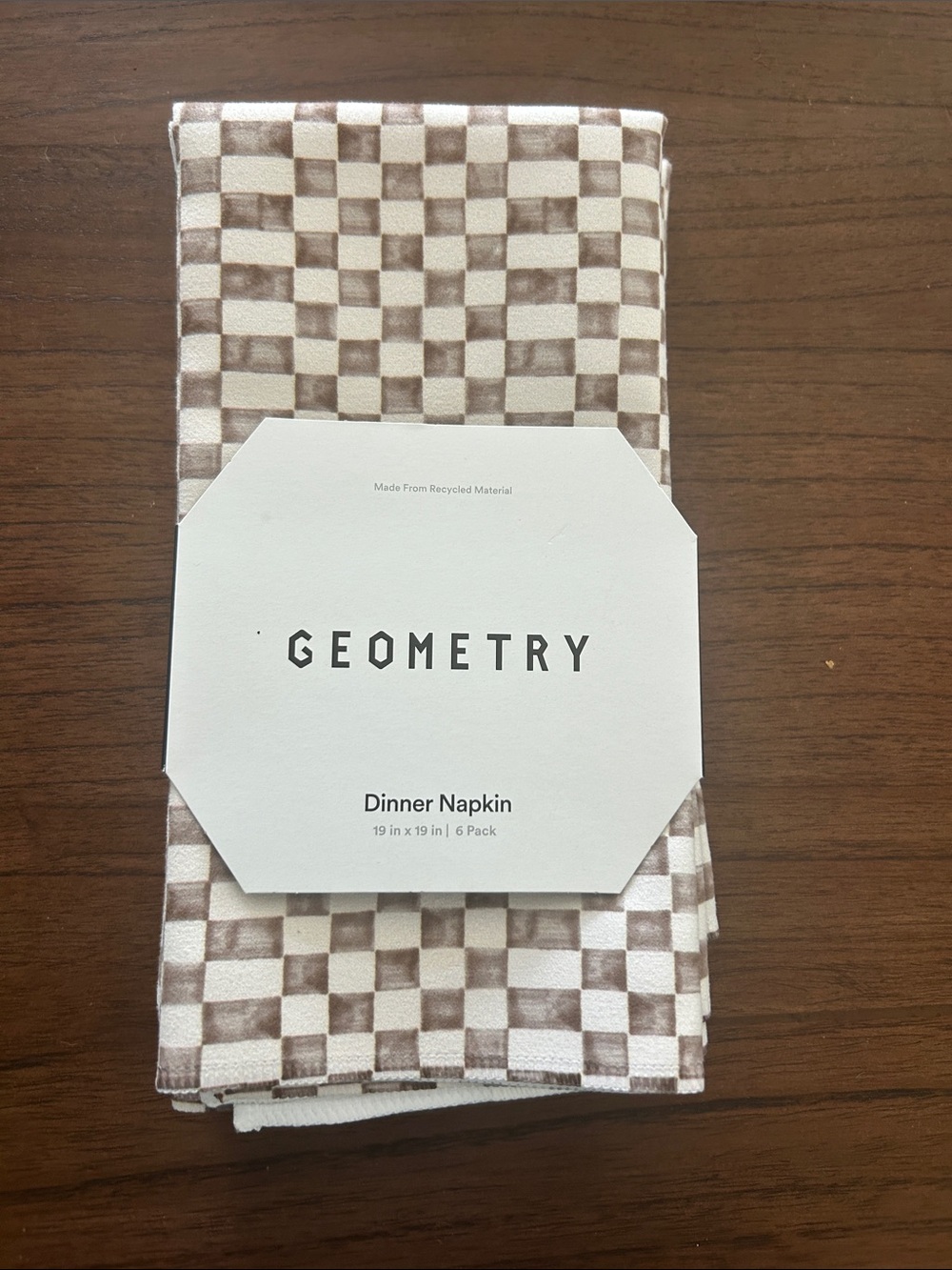Geometry Autumn Checkered Dinner Napkins
6 Pack NWT Recycled Material